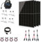 Balkonkraftwerk 1720W Komplettset mit 4 x 430W Bifazial Module Glas-Glas der Marke Sunova Solar, Steckdose, APsystems Wechselrichter, 5 Meter Schutzkontakt-, 4x 2 Meter DC Kabel, PVH 50 Halterung