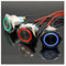 30mm 6V 12V 24V 220V Blue Ring Led Light Momentary/Locking Push Button Switch DPST Metal Industrial Boat Car DIY Switch(White,LOCKING_220V)