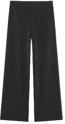 VERO MODA Damen Vmberlin Mw Wide Glitter Pant Noos, Black, XL / 30L