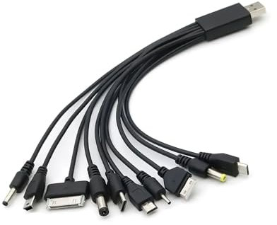 Multi USB Charger 10 In 1 Universal Phone Charger with Multiple Heads Multifunctional USB Phone Cable Adapter Compatible With Nokia IPhone PSP HTC LG Samsung Ericsson Zte Sony Cables Huawei