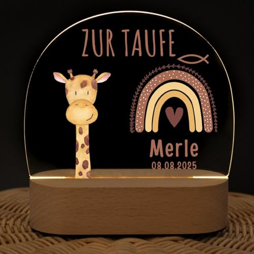 wunderwunsch Nachtlicht personalisiert, Kinder Lampe Baby Geburt | Süßes Geschenk zur Taufe, schönes Geburtsgeschenk für Junge, dekorative Nachtlampe und exklusives Newborn Gift