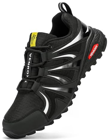 VENROXX Chaussures Trail Homme Respirantes Chaussure de Randonnée Légères Antidérapantes Basket Trekking Outdoor Sports Chaussures de Marche, Noir, 43