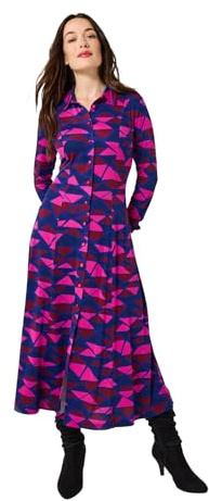 Joe Browns Women's Retro Style Geo Print Midi Shirt Dress Dress