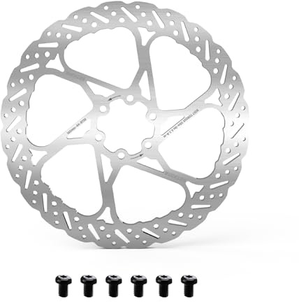 Bremsscheibe 160mm 6 Loch Edelstahl Fahrrad Bremsscheiben mit 6 Schrauben | 6-LOCH BREMSSCHEIBE Universelle Edelstahl-Bremsscheibe. Schnelle Wärmeableitung, leise, robust & rostfrei für MTB.