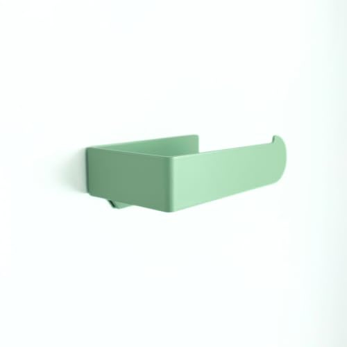 Toilettenpapierhalter Grün aus Metall, selbstklebend, Made in Germany