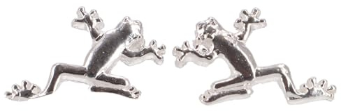GURU SHOP Ohrstecker, Silberohrstecker, Ohrringe, Kinderohrringe - Frosch, 1x1 cm