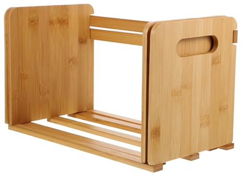 Milisten Étagère à Livres Réglable en Bambou Naturel Extensible, Support de Bureau Multifonction pour Organisateur de Chambre, Porte-livre Portable pour Bureau et Rangement Pratique