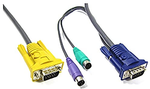 BeMatik - Câble spécial 3 en 1 VGA/PS2 5m (HD15M/HD15M+MD6M+MD6M)