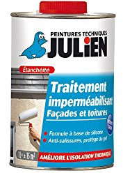 Julien Traitement Imperméabilisant Façades Et Toitures Anti-Humidité et Étanchéité Mat Blanc cassé 1 L