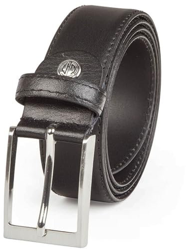 LINDENMANN Ledergürtel Herren/Gürtel Herren, Rindleder-Gürtel XL bombiert, schwarz, Größe/Size:145