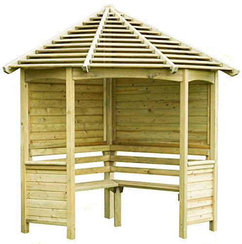 Forest Garden Forest Venetian Corner Arbour, Pressure Treated, 8.2 x 7.6
