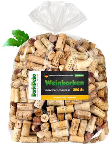 Kork-Deko Bouchon Liège usagé pour Déco Mariage Bricolage Créations, Lot de 250