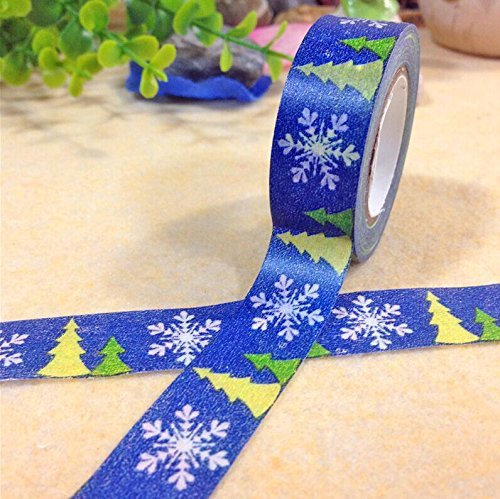 HAND ® Fun Weihnachten Geschenkpapier Band 15mW (No.16- Einer verschneiten Weihnachtstag 10 Meter) Packung mit 2 Rollen
