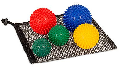 AFH Igelball Massageball mit festen Noppen für eine gezielte Selbstmassage im 5er Sparset