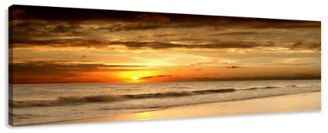 Visario Bild auf Leinwand der deutschen Marke 120 x 40 cm einteilig Strand 5703 Bilder Kunstdrucke Wandbild