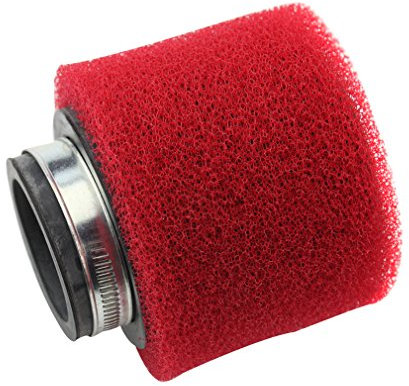 GOOFIT Filtro Aria Spugna Moto 38mm Verticale Universale Pit Bike sostituzione per 47cc 49cc 50cc Motocross Ciclomotore Pocket Bike Scooter Quad Rosso