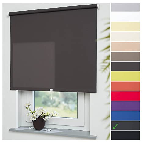 Liedeco® Rollo, Spring-, Schnapprollo / 132 x 180 cm (Breite x Höhe), Cappucino/lichtdurchlässig, Blickdicht/viele Farben, Größen und Typen/Breiten 60-200 cm/Variable Montage möglich