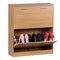 Wohnling Schuhkipper Kiel Buche matt 2 Fächer 75 x 87 x 24 cm, Design Holz-Schuhschrank zum klappen, Schuhkommode modern mit Ablage