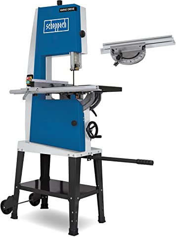 Scheppach Scie à ruban Basa 3 | 800W | 400V | Vitesse de coupe : 370-750m/min | Hauteur de coupe maxi : 205 mm | Largeur de passage : 306 mm | Table 45°| Gabarit de coupe transversale & support inclus