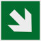 Metafranc Hinweisschild Symbol: Richtungspfeil schräg - 150 x 150 mm - nachleuchtend / Beschilderung / Rettungsweg / Fluchtweg / Notausgang / Sicherheitsmarkierung / Gewerbekennzeichnung / 503830