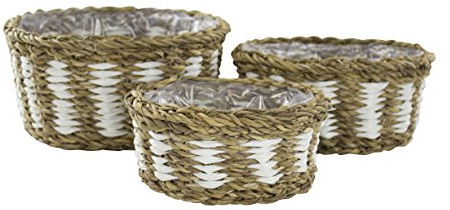 DECOLINE Seegras-Korb mit Einsatz (E) zweifarbig 3 Stück - S, M und L