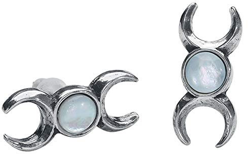 Alchemy Gothic Triple Goddess Ohrstecker-Set silberfarben