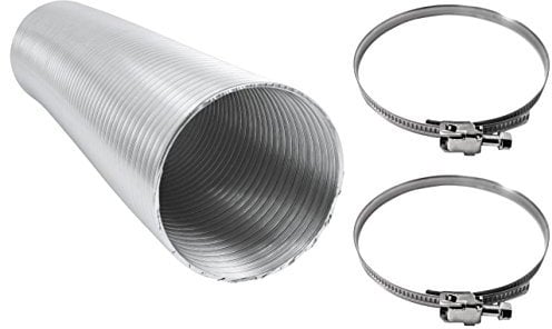 Intelmann® Alu-Flexrohr, 50 bis 355 mm, 5 m Länge, inkl. 2 Edelstahl-Schlauchschellen – Made in Germany (DN 100 mm)