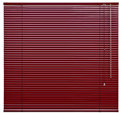 Alu Jalousie Aluminium Jalousette Klemmfix ohne Bohren Tür Fenster Rollo Lamellen Vorhang 10 Farben Breite 50 cm bis 240 cm Länge 130 cm 160 cm 220 cm Metall Klemmträger (50 x 160 cm Weinrot)