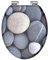 WC-Sitz - Toilettendeckel | Klodeckel mit Absenkautomatik | MDF Holzkern | Toilettensitz mit Muster (Grey Stones)