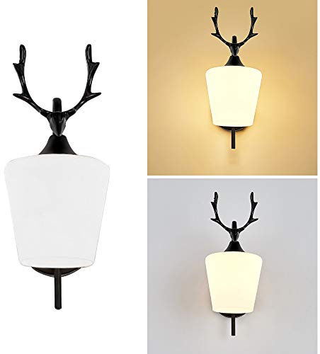 Wankd LED Wandleuchte, wandleuchte retro geweih Metall Wandlampe Bar/Esszimmer/Schlafzimmer/Wohnzimmer