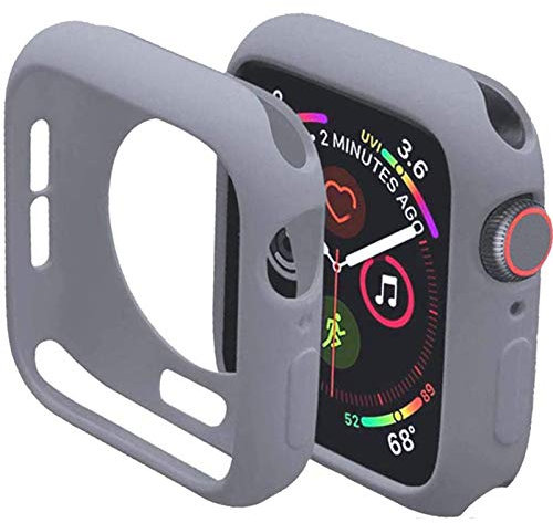 Miimall Kompatibel mit Apple Watch Series 6/SE/5/4 40mm Hülle, Flexible TPU Schutzhülle Stoßfest Schutz Bumper Case für Apple Watch Serie 5/4 - Hellgrau