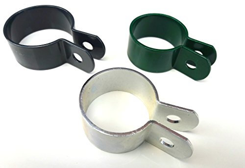 OuM Lot de 10 colliers de serrage 60 mm pour poteaux de clôture Graphite