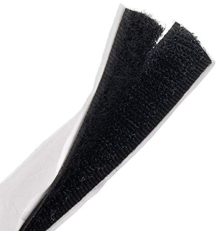 Klettband selbstklebend 5 Meter lang 20mm breit schwarz, Set Haken & Flausch