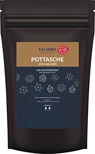 50g Pottasche zum Backen - Kaliumcarbonat E501 - als Backtriebmittel für Lebkuchen und zur Herstellung von Seife