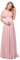 Ever-Pretty Robe De Soirée Style Long Manches Volantées Col en V Jupe Trapèze Robe Femme Chic Et Elegant Rose 44