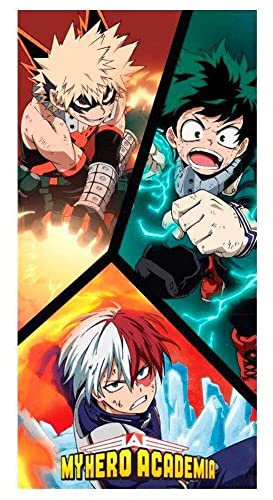 Halantex - MHA-5304T - My Hero Academia 3 Figuren Strandtuch Badetuch Original - Mehrfarbig - 70 x 140 cm