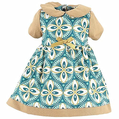 Petitcollin 504096 Petitcolin Damia-Puppenkleidung für Puppen, 40 cm, Zubehör für Kinderpuppen, Geblümt, beige