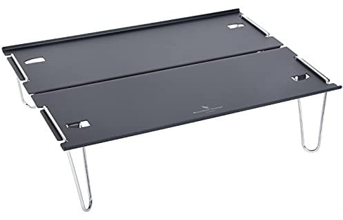 iBasingo Mini Camping Table Folding Table Outdoor Ultralight Serving Laptop Tray Table Portable Dining-table Picnic Tea Table Backpacker Table BVT01 (Black)