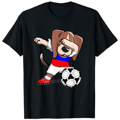 Dabbing Beagle Russia Fußball Fans Trikot Russian Football T-Shirt