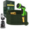 Green Haven Expandable Garden Hose 50ft – Pro No-Kink Lightweight Hose Pipe with 8 Spray Modes, Brass Fittings & 3-Layer Latex Core – Compact Leakproof Hose for Small Gardens