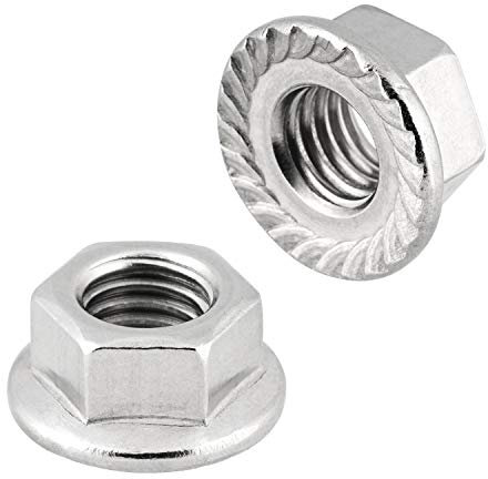 meinschraubenversand.de - Flanschmuttern M10 10 Stück DIN 6923 (Sperrverzahnung - UKV) M3 - M16 - Edelstahlmuttern - Sperrzahnmuttern - Sechskantmuttern - Flansch - A2 V2A rostfreier Edelstahl