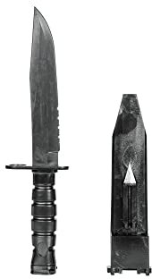 Saigo Defense Accessoire Airsoft - Couteau factice d'entrainement M10 Noir/Lame en Plastique Souple pour entraînement Militaire, Cosplay, Airsoft, Activités de Plein air/Matière : Polymère Durable