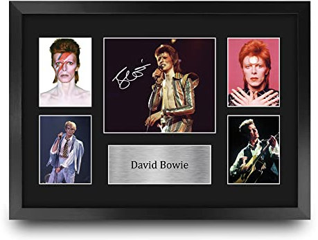 HWC Trading FR A3 David Bowie Geschenke Geducktes Signiertes Autogramm Foto für Fans von Musik Memorabilien - A3 Gerahmt