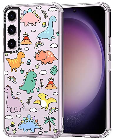 MOSNOVO für Samsung Galaxy S23 5G Hülle – Durchsichtige, schlanke, stoßfeste TPU+PC-Handyhülle, [6,6 Fuß Fallschutz/Anti-Abziehen] - Dinosaurierland