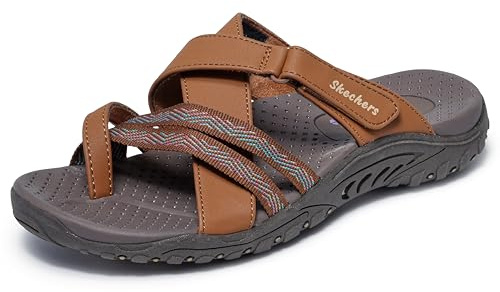Skechers Women's REGGAE - SUNDAY STROLL sporty outdoor sandal, Brown 7M