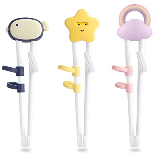 3PCS Bacchette Cinesi Per Bambini, Witbicg Bacchette Sushi Bambini Cinesi Da Addestramento Cute Animal Cartoon Design Bacchette Helper Trainer Adatto Per Bambini Principianti, Lavabile Lavastoviglie