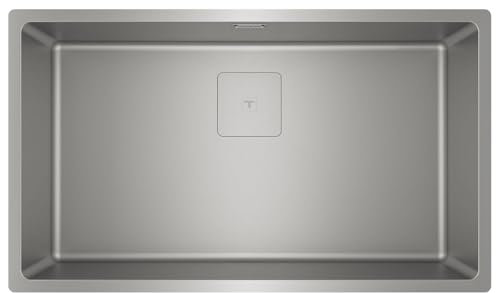 TEKA Fregadero Cocina Un Seno, Inox 18/10, Satinado, Triple Instalación, Profundidad 20cm, SilentSmart, Desagüe Válvula Canasta 3½”, Modelo FlexLinea RS15 71.40