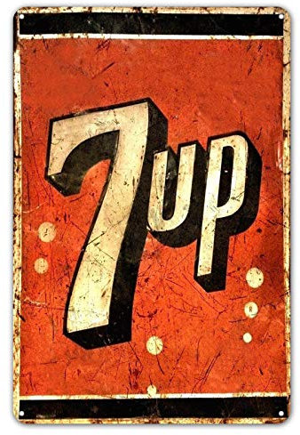 7-up Logo Pop Cola Soda Store Werbung Retro Bar Wanddekoration Metall Blechschild 20,3 x 30,5 cm