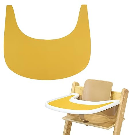 Hochstuhl Tischset, Langlebiges Hochstuhl Tischset Silikon, Sauber und Hygienisch, für Tripp Trapp Hochstuhl Zubehör, Geeignet für Tripp Trapp Hochstuhl Tablett (Gelb)