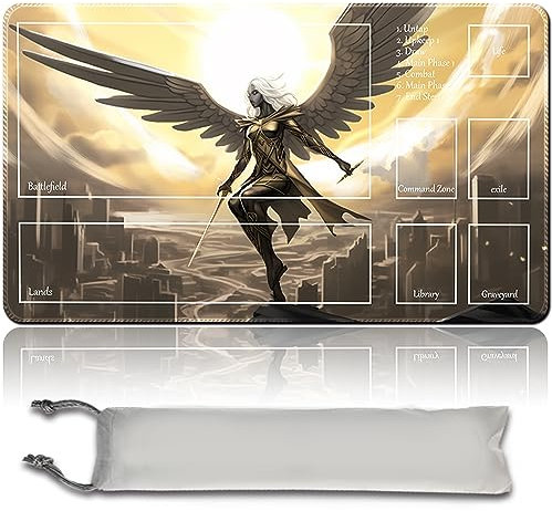 MPLR BOARD GAME Avacyn, Angel of Hope - Brettspiel MTG Spielmatten+Kostenlose wasserdichte Bag,Stitched Edges,Smooth Rubber Surface,MTG PlayMat with Zones(An original MTG Playmat)